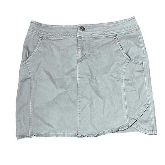 Ascend Casual Mini Skirt‎ Pencil Stretch Gray Lined Tulip Hem Women Size 4 - Picture 1 of 9